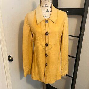 Vintage Santa Fe Leather Co Tan Leather Shacket Boho Horses Equestrian